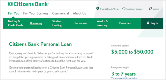 Citizens Bank Personal Loans Review
