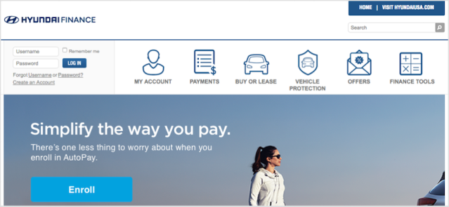 Hyundai Motor Finance Homepage