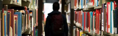 A student in a library