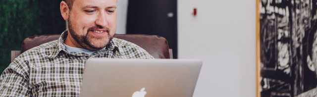 A man using a computer