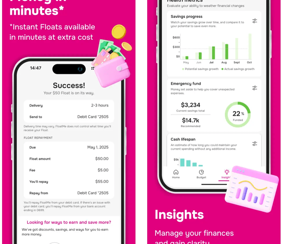 Screenshot of Floatme cash advance