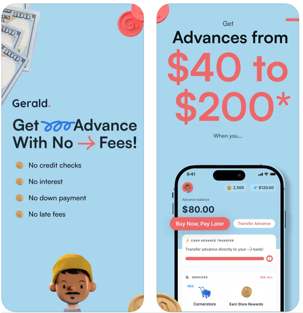 Screenshot of Gerald cash advance