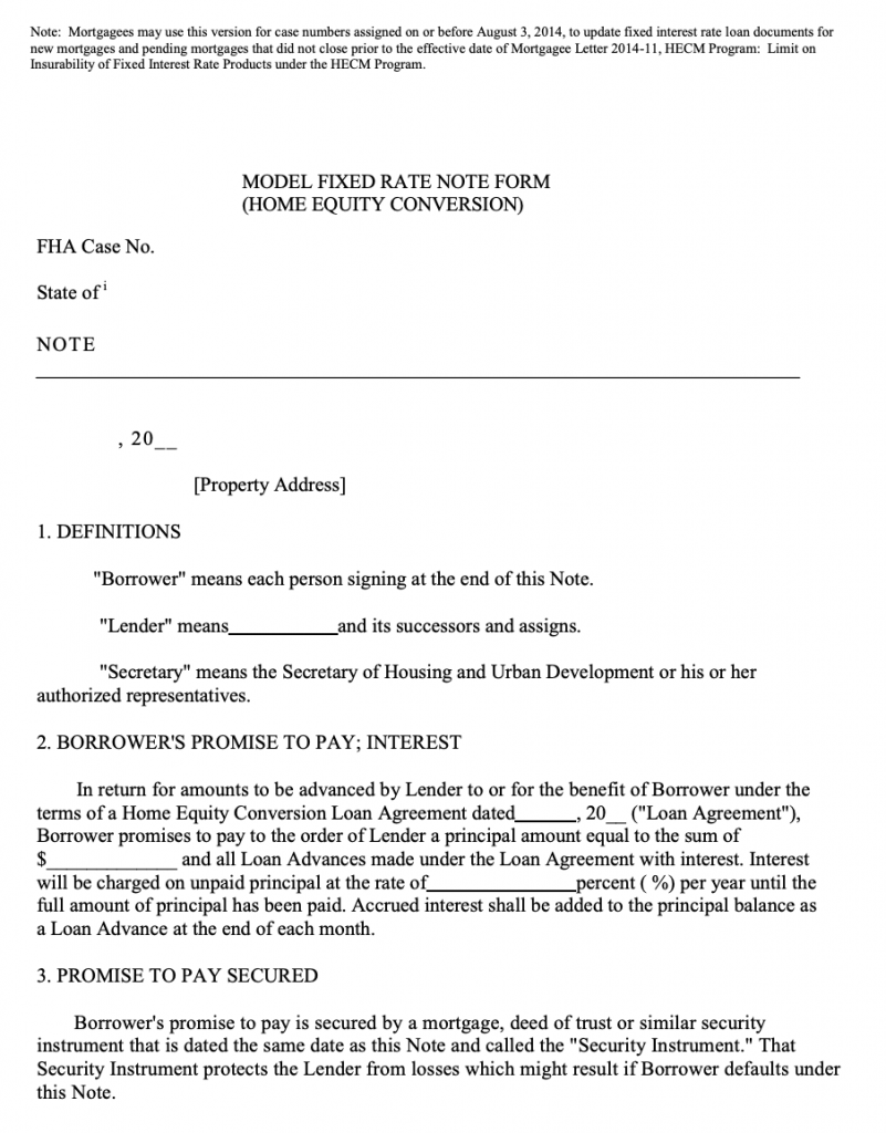 HELOC note example image