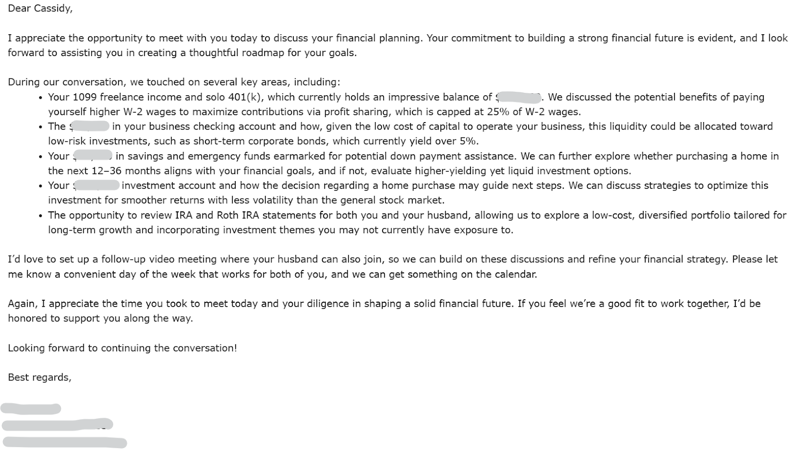 MoneyPickle recap email