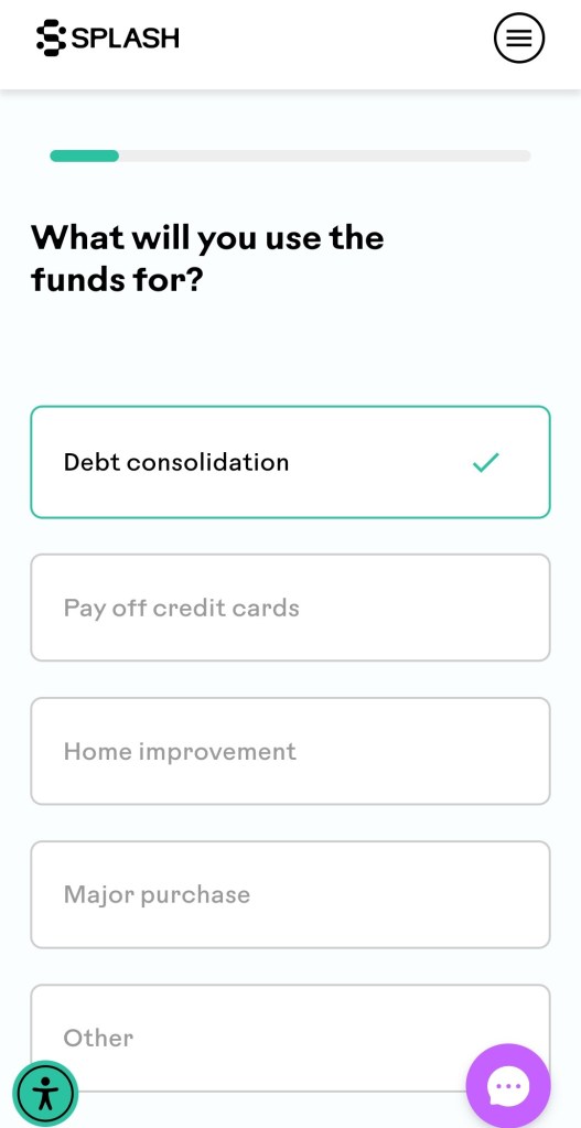 Splash asks "What will you use the funds for?"