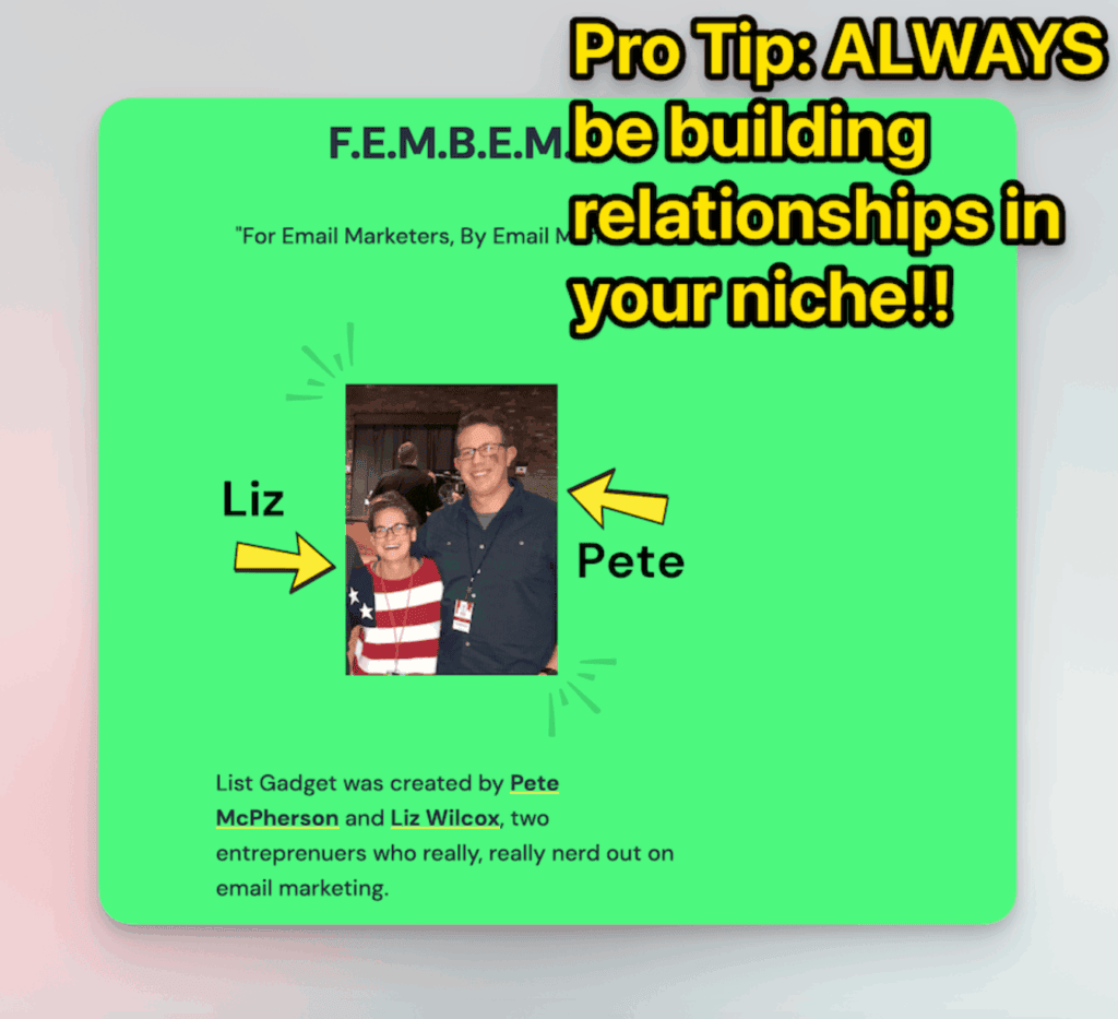 Always be building relationships in your niche