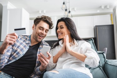 Couple online banking